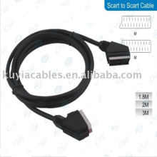 5 Ft 1.5m Scart zum Scartkabel M / M Für DVD TV schwarz